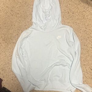 Nike Pale Blue Pullover Hoodie with White Swoosh